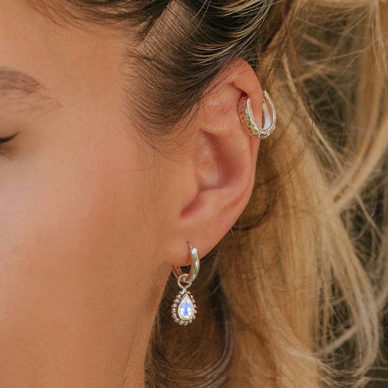 Thumbnail of June Birthstone Sterling Silver Necklace And Earring Set - Moonstone image