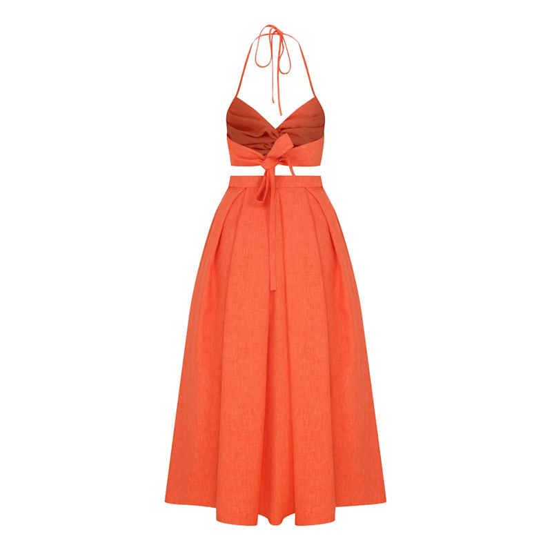 Thumbnail of June Midi Skirt In Spicy Orange image