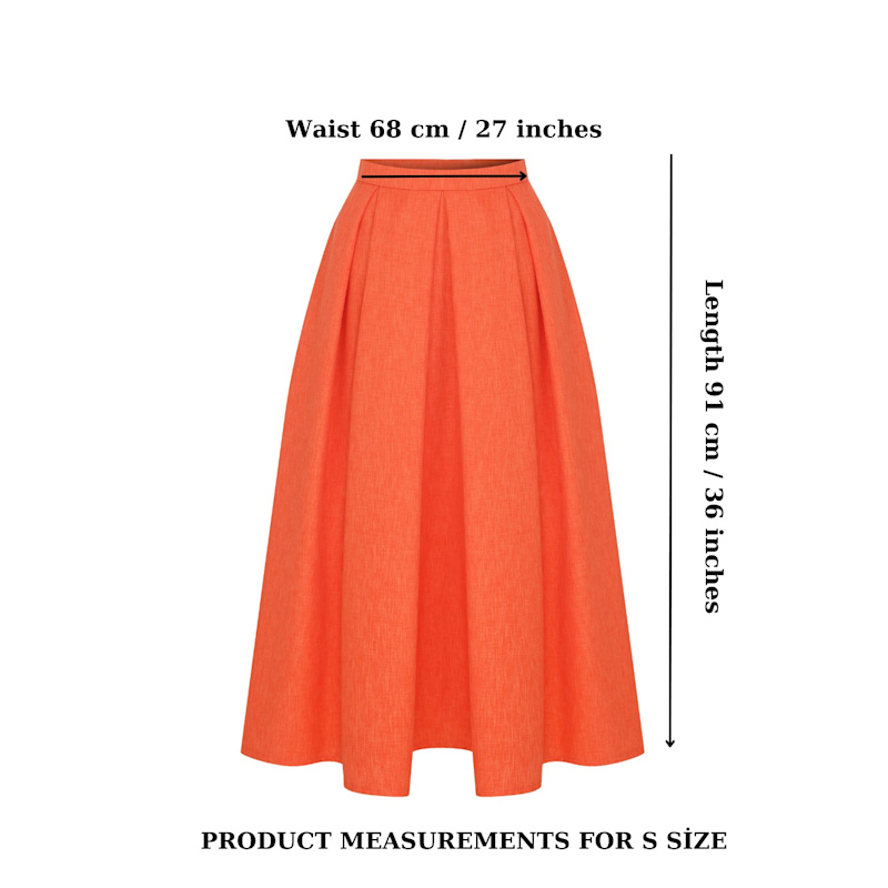 Thumbnail of June Midi Skirt In Spicy Orange image