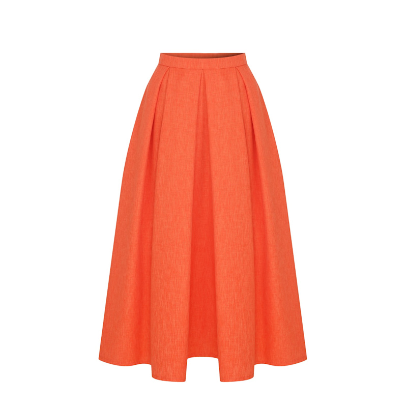 Thumbnail of June Midi Skirt In Spicy Orange image