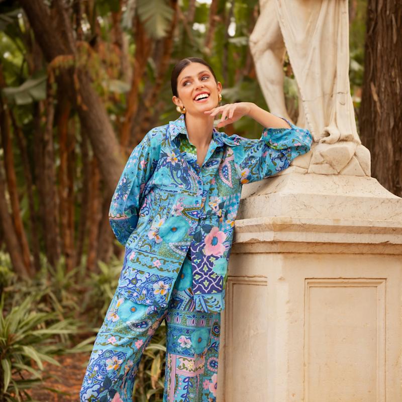 Thumbnail of June Silk Blouse - Azure image