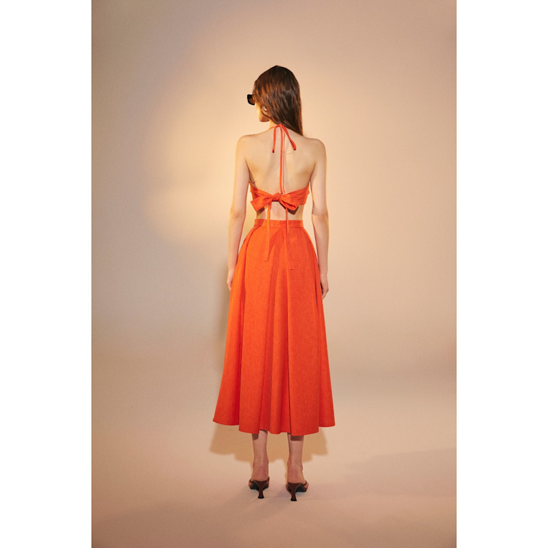 Thumbnail of June Midi Skirt In Spicy Orange image