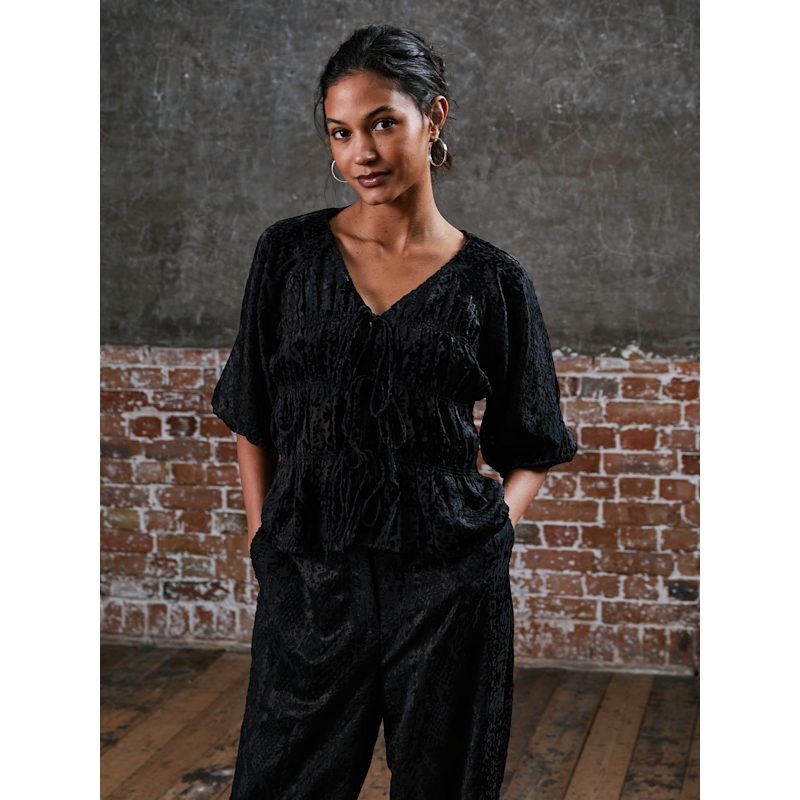 Thumbnail of Juniper Black Snake Velvet Trouser image