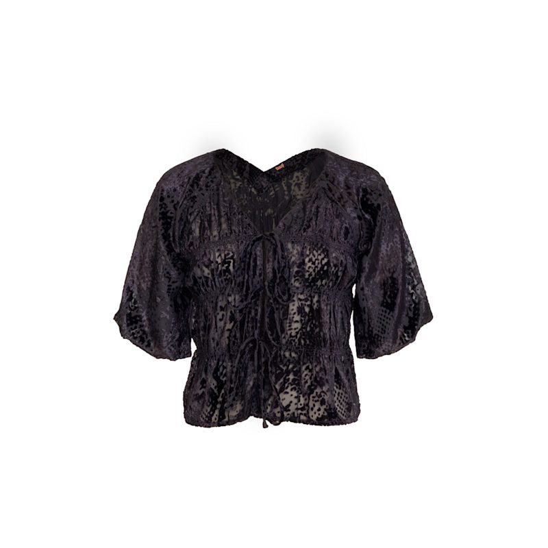 Thumbnail of Juniper Black Snake Velvet Blouse image