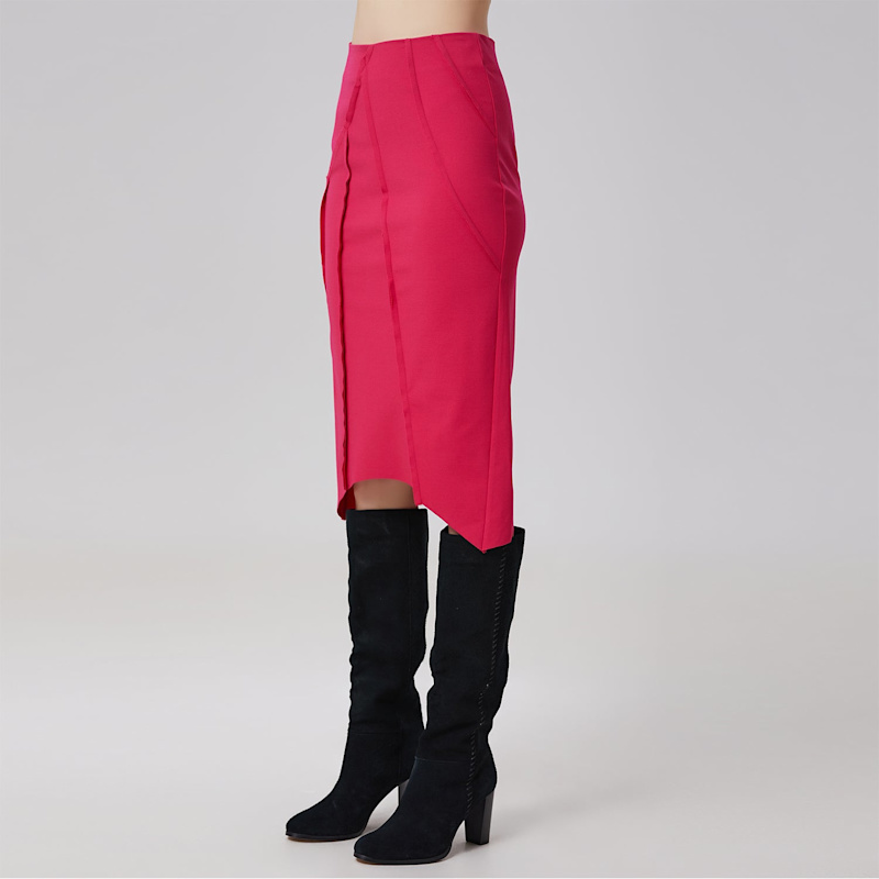Thumbnail of Asymmetric Structural Lines Skirt - Pink image