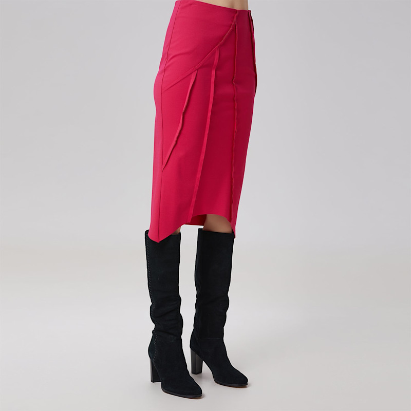 Thumbnail of Asymmetric Structural Lines Skirt - Pink image