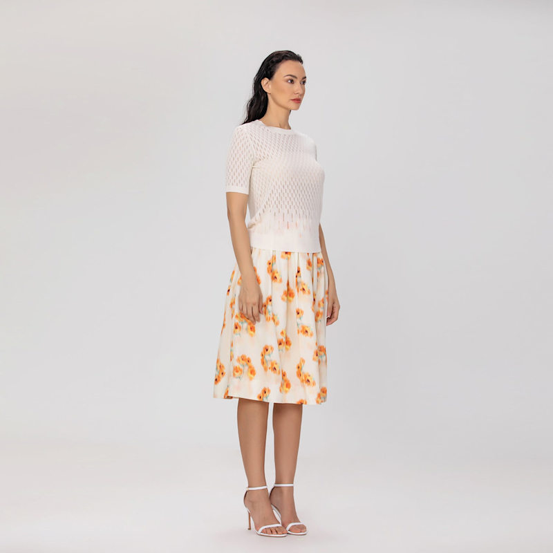 Thumbnail of Flowy Mid-Length Skirt With Flowers image
