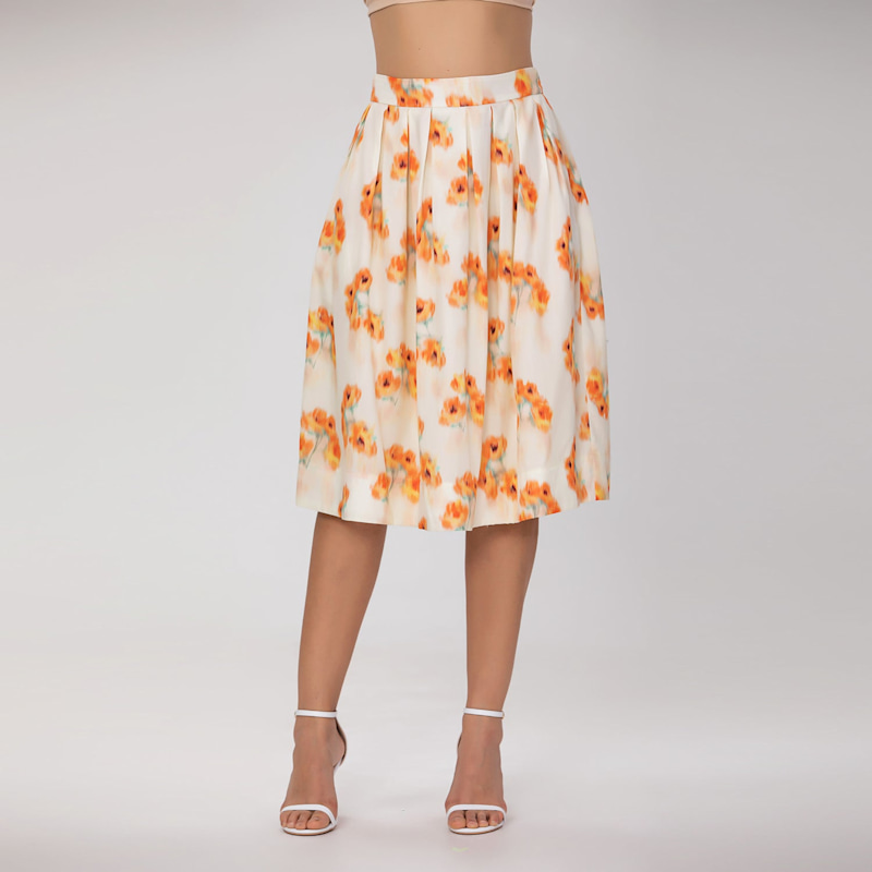 Thumbnail of Flowy Mid-Length Skirt With Flowers image