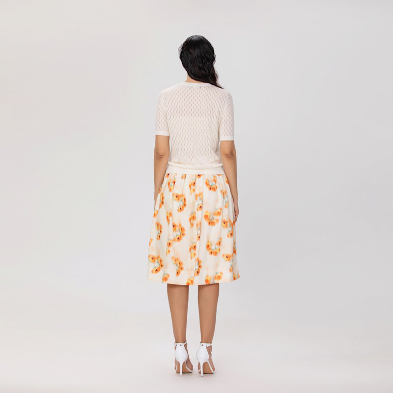 Thumbnail of Flowy Mid-Length Skirt With Flowers image