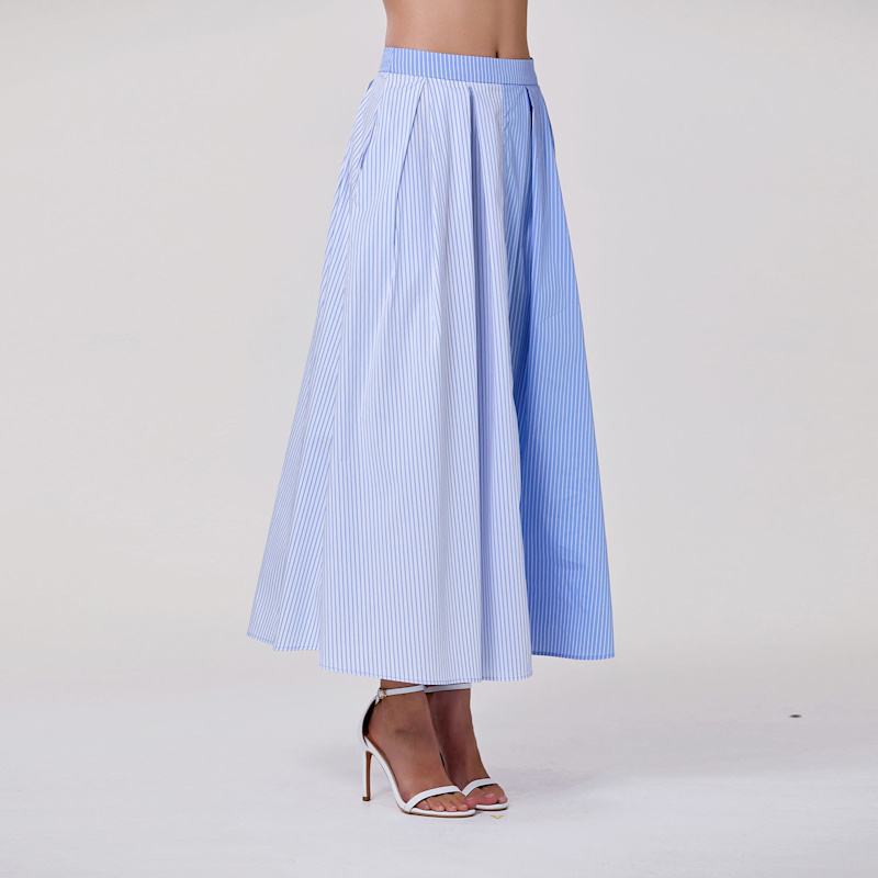 Thumbnail of Long Two-Tone Cotton Skirt image