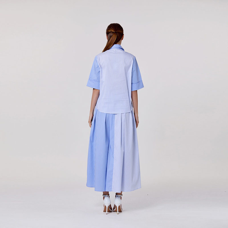 Thumbnail of Long Two-Tone Cotton Skirt image