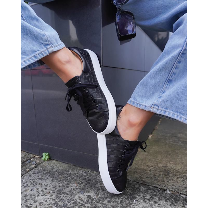 Thumbnail of Just A Dream Croc Leather Sneaker - Black image