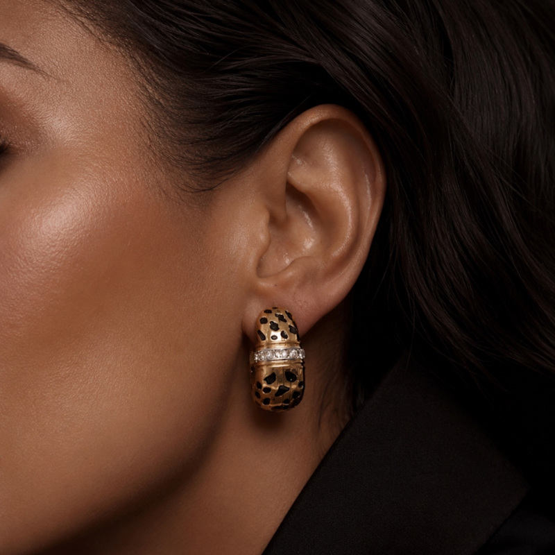 Thumbnail of Just Do You Leopard Gold Earrings image