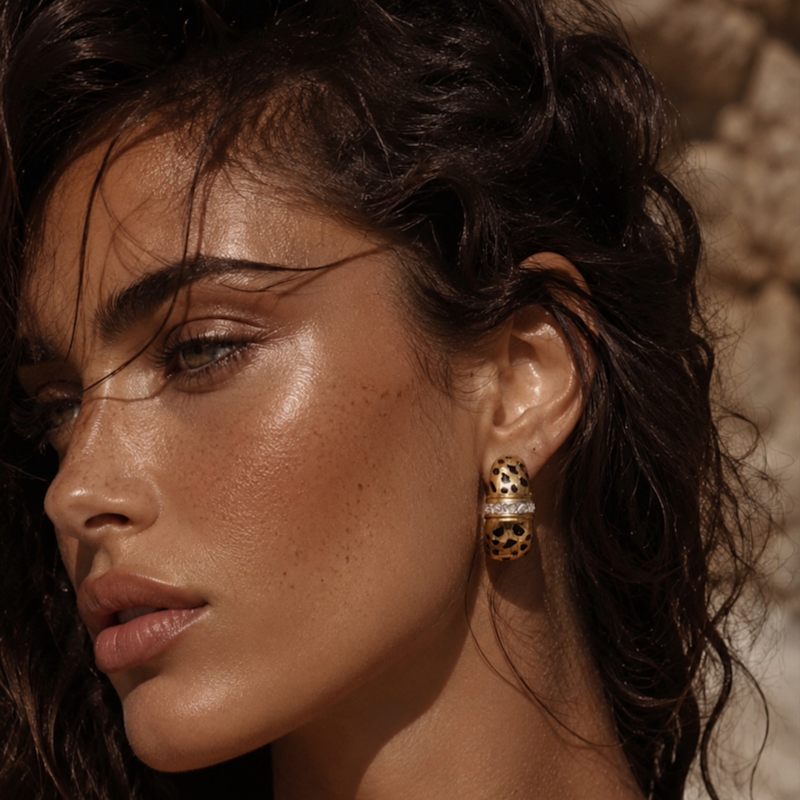 Thumbnail of Just Do You Leopard Gold Earrings image