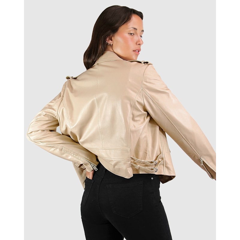 Thumbnail of Just Friends Leather Jacket - Sand image