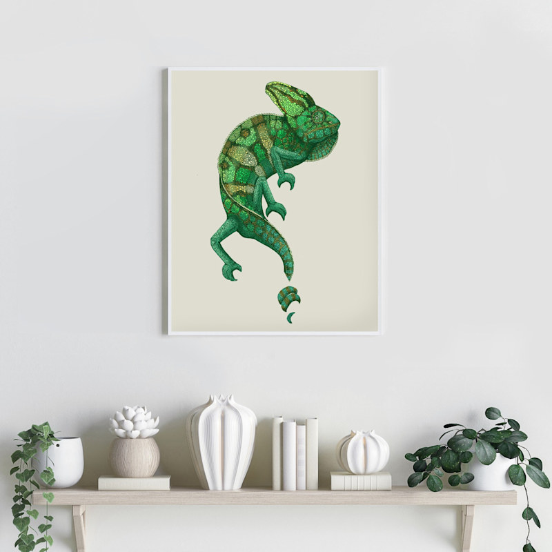 Thumbnail of Antique Chameleon Fine Art Print - A5 image