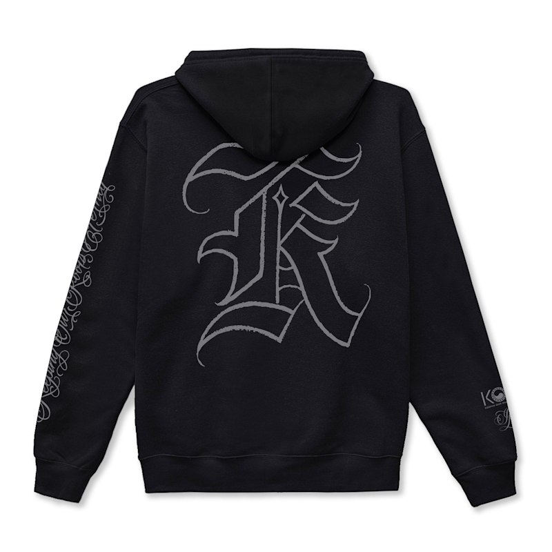 K Zip Up Hoodie In Black | KORELIMITED | Wolf & Badger