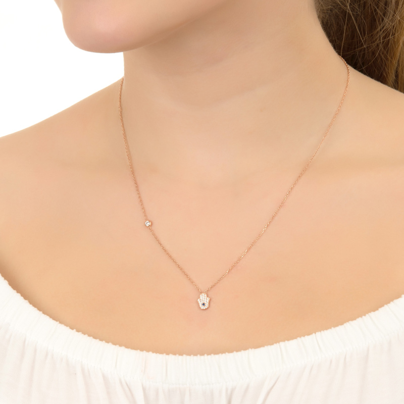 Thumbnail of Hamsa Hand Necklace Silver image