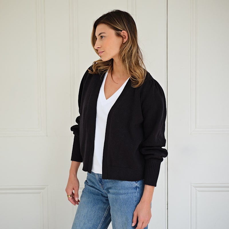 Thumbnail of Kaia Black Boxy Cardigan image