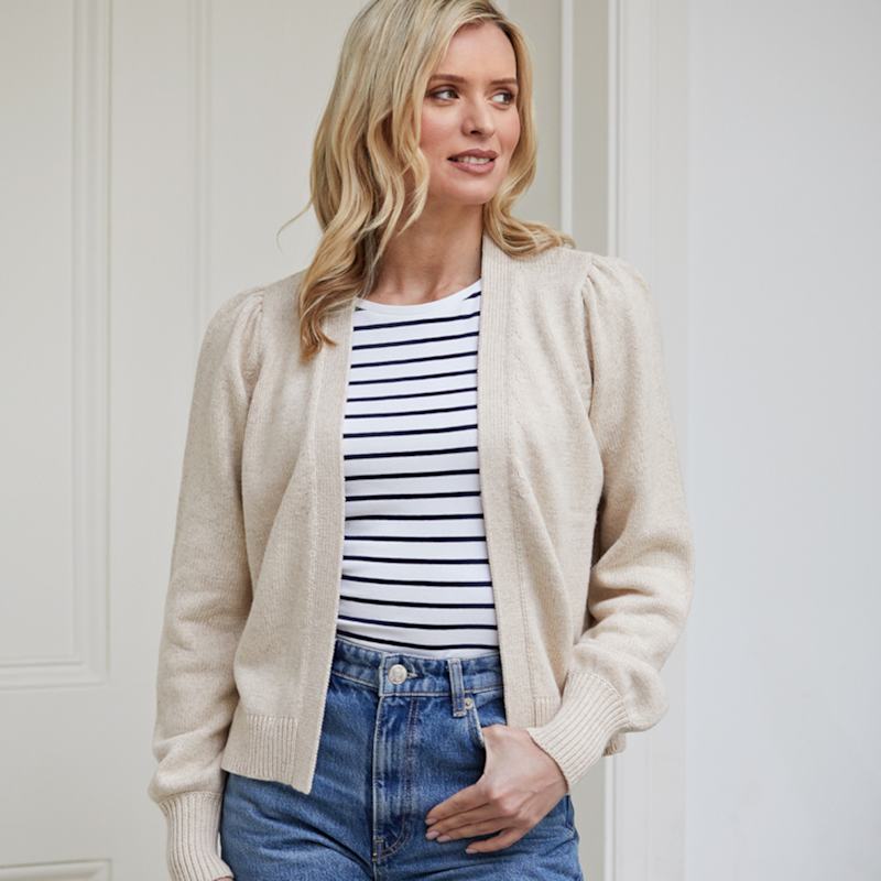 Thumbnail of Kaia Oatmeal Boxy Cardigan image