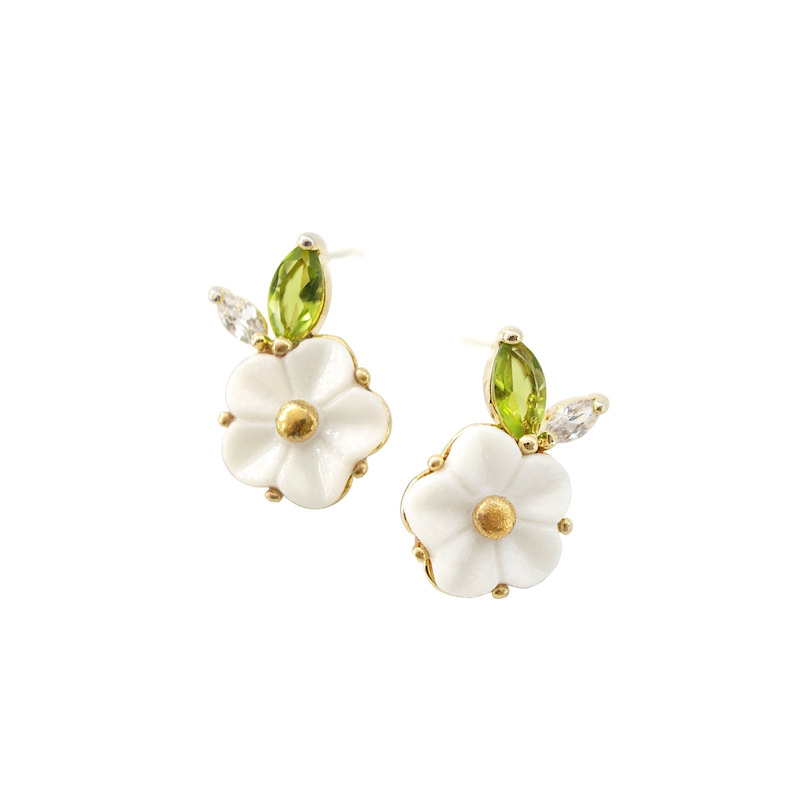 Thumbnail of Porcelain Strawberry Flower Stud Earrings image