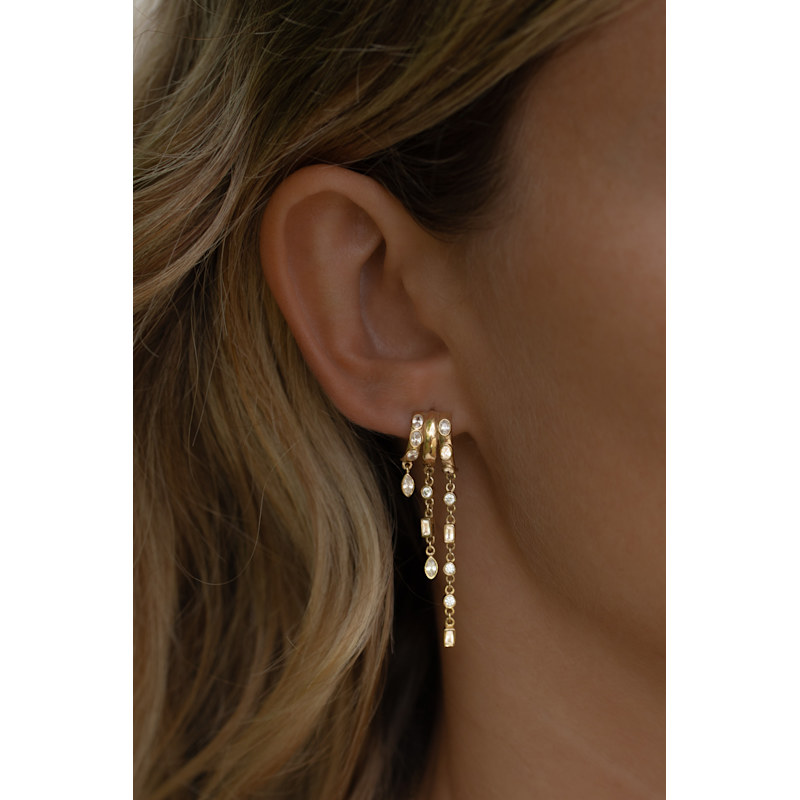 Thumbnail of Kalani Stacked Triple Hoop Illusion Earrings image
