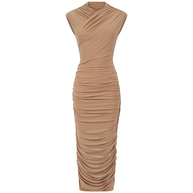 Thumbnail of Kalina Midi Dress In Prairie Sand image