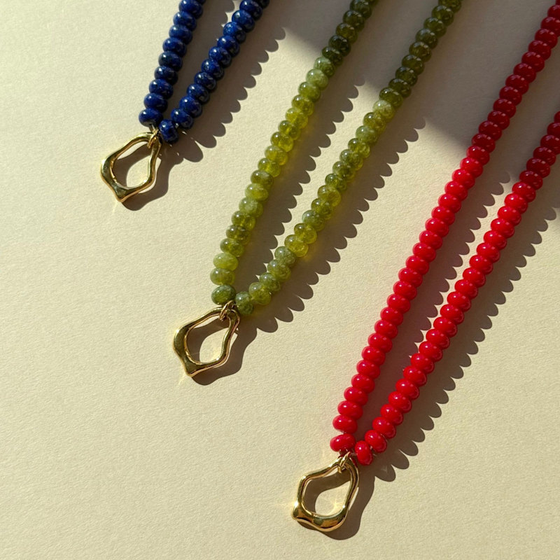 Thumbnail of Kari Beaded Necklace ~ Olive image
