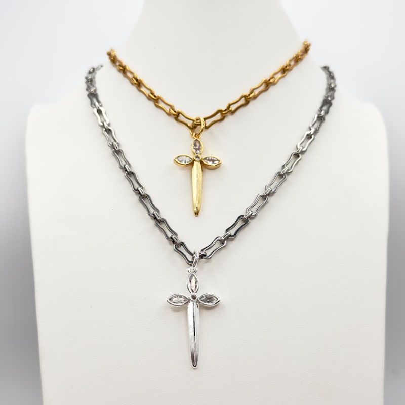 Thumbnail of Karma Dagger Necklace White Gold image