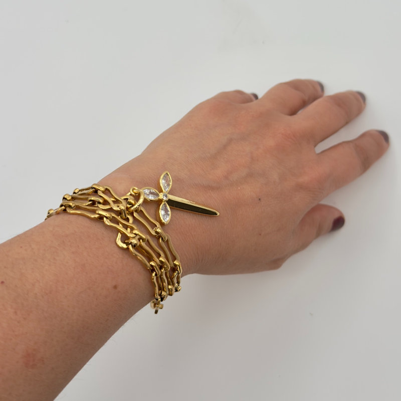 Thumbnail of Karma Dagger Necklace Yellow Gold image