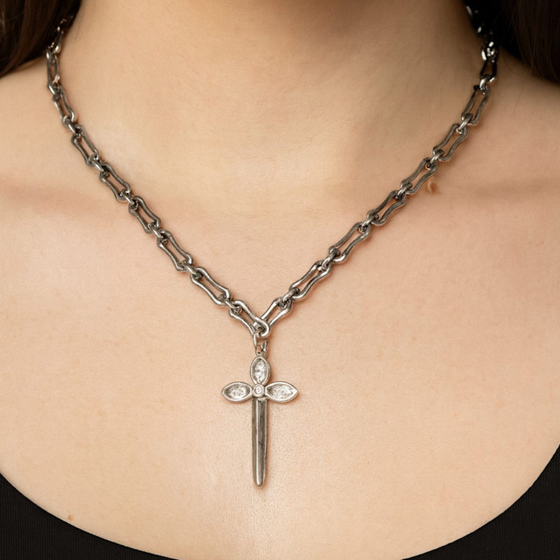 Thumbnail of Karma Dagger Necklace Yellow Gold image