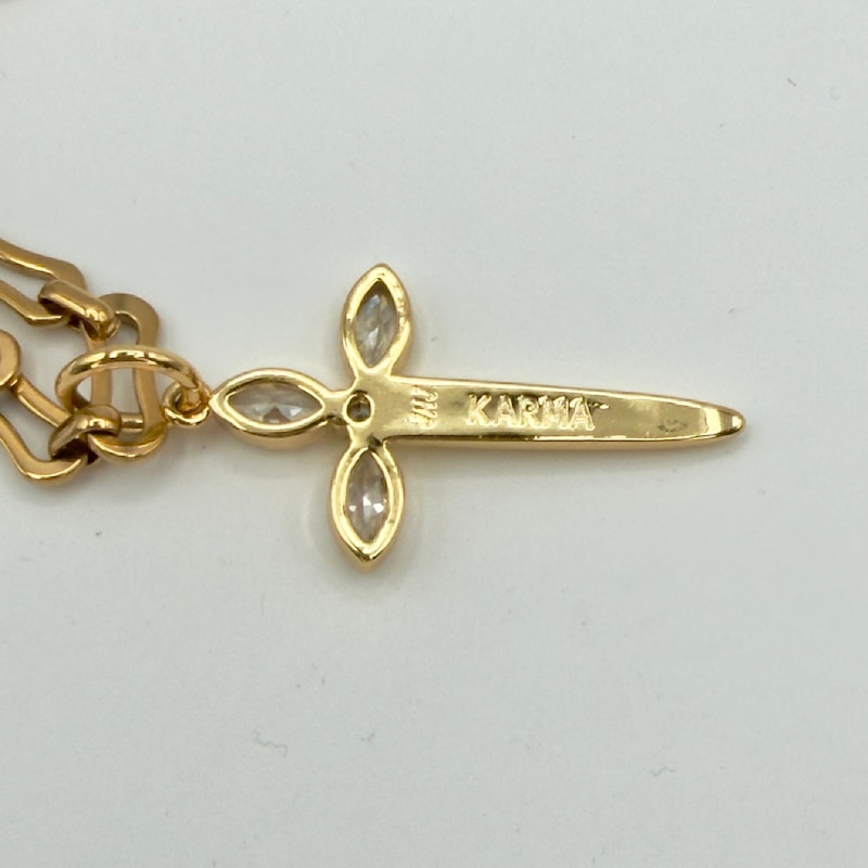 Thumbnail of Karma Dagger Necklace Yellow Gold image