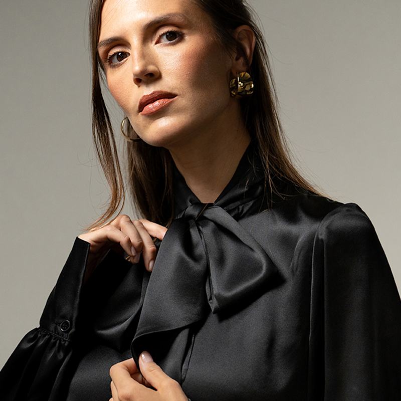 Thumbnail of Kat Pussybow Blouse - Black image