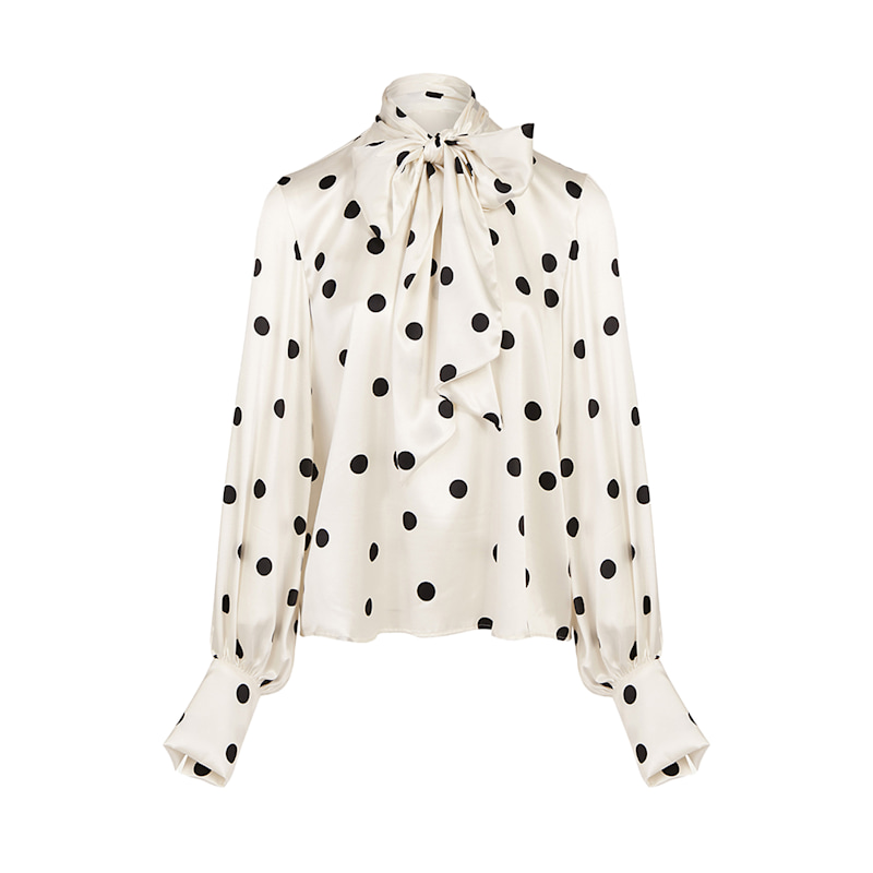 Thumbnail of Kat Pussybow Blouse - Polka Dot image