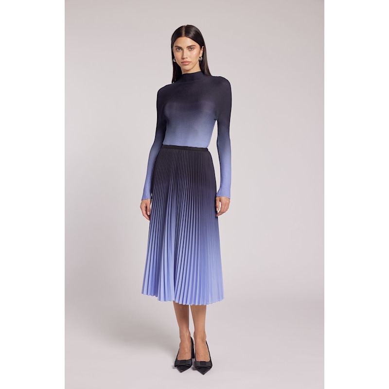 Thumbnail of Kate Ombre Periwinkle Pleated Skirt image