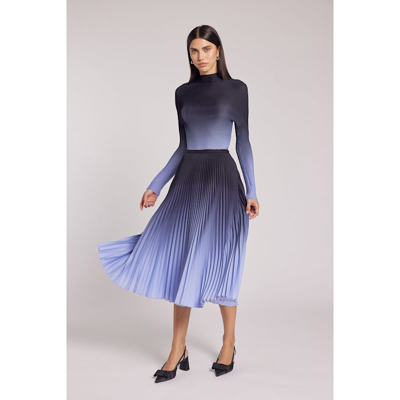 Thumbnail of Kate Ombre Periwinkle Pleated Skirt image