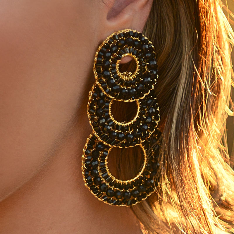 Thumbnail of Black Gush Handmade Earrings image