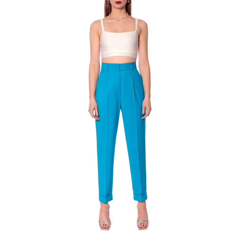Thumbnail of Kelly Blue Jewel Tailored Trousers With Cuffs image