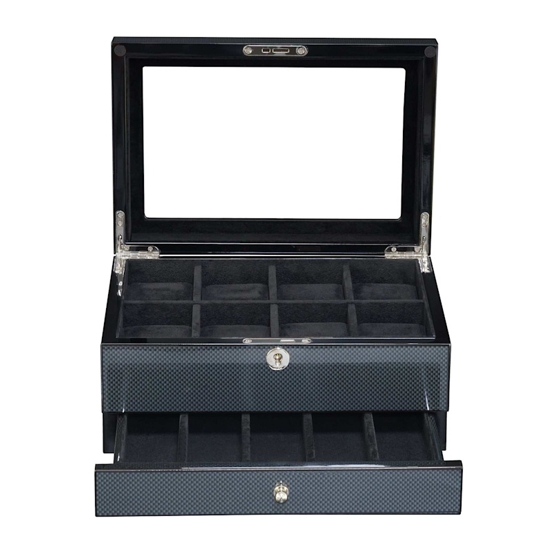 Thumbnail of Kennett Eight Watch Box Valet Organiser | Carbon Fibre Storage For Watches & Accessories image