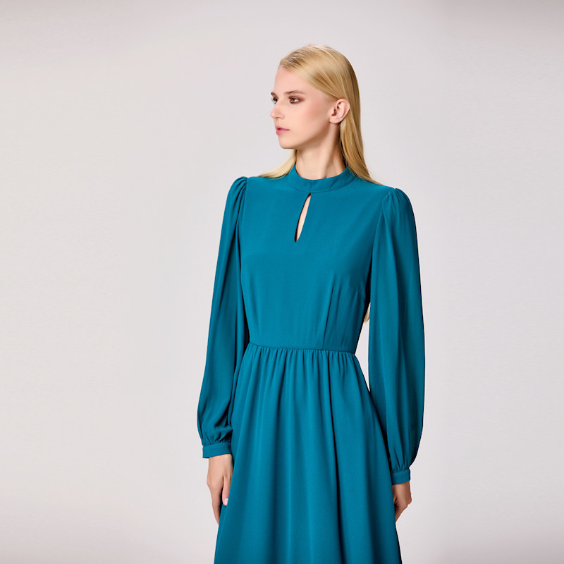 Smart And Joy Keyhole Neckline Maxi Dress - Green