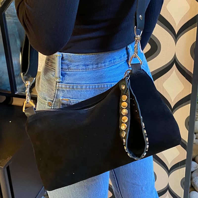 Thumbnail of Nancy Crossbody Bag In Black Suede image