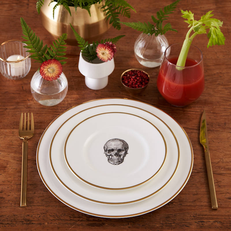 Thumbnail of Rock And Roll Skull Set Of 4 Dinner Plates image
