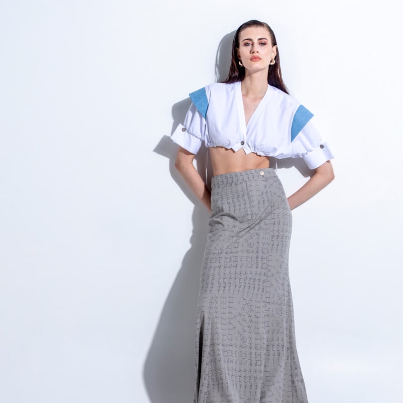 Thumbnail of Kibe - Patterned Maxi Fishtail Skirt image