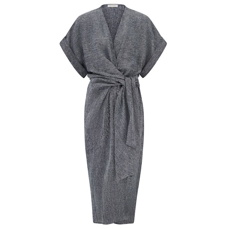 Kim Luxe Linen Wrap Dress - Indigo | The Summer Edit | Wolf & Badger