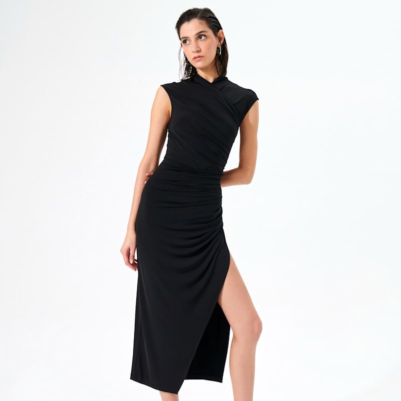 Thumbnail of Midi Kimono Dress-Black image