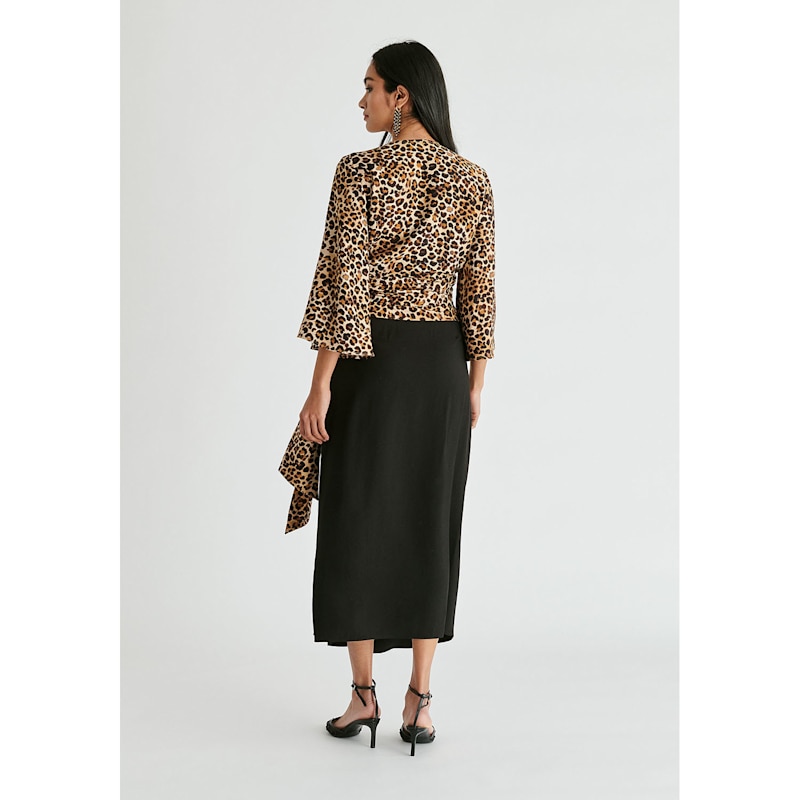 Thumbnail of Kimono Wrap Blouse In Leopard Print image