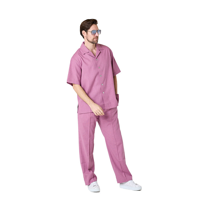 Thumbnail of Kingston Linen Blend Shirt And Trousers Set – Rouge Pink image