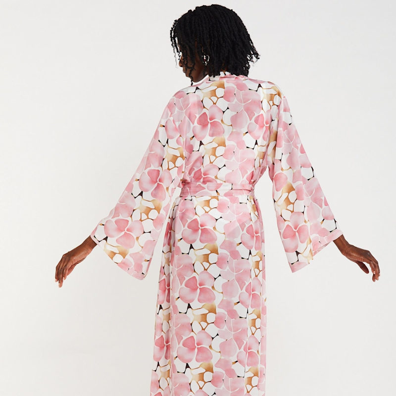 Thumbnail of Silk Midi Kimono - Kintsugi Swan image
