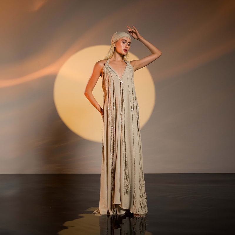 boho beige dress Boho Summer Dress- Festival Hippie Chic Outfit