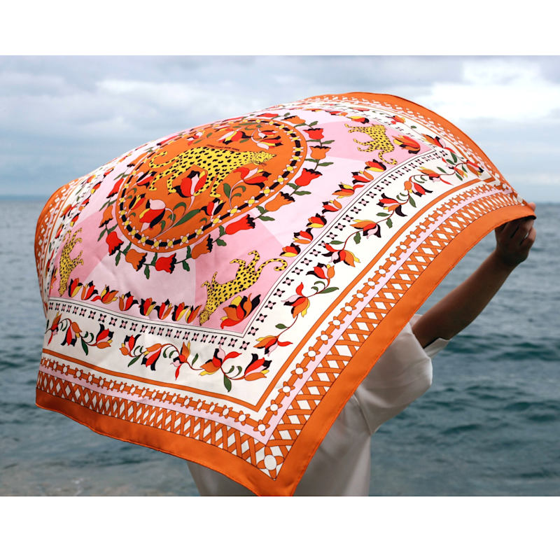 Thumbnail of Double Sided Silk Scarf Of Tropical Love image